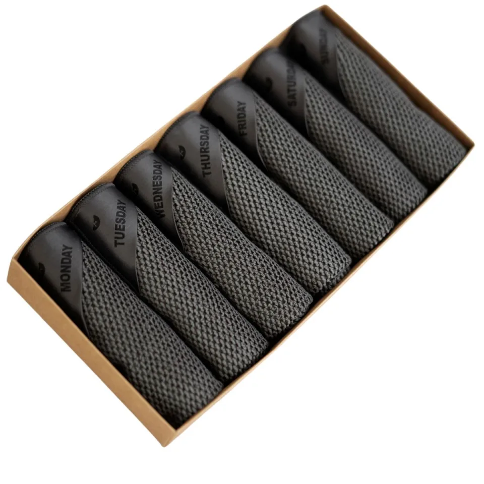 Klud - Vaatdoekjes -set van 7 - wafel - donkergrijs .