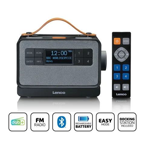 Lenco PDR-065BK Draagbare FM/DAB+ Radio