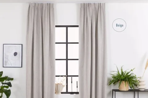 Lifa-Living - Beige Luxe Gordijnen - Verduisterend - Polyester - met 10 Ophanghaken - 150 x 260 cm