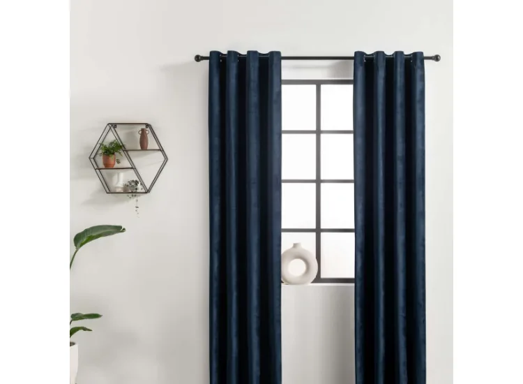 Lifa Living - Fluwelen Gordijn - Donker Blauw - Verduisterend - 150 x 250 cm