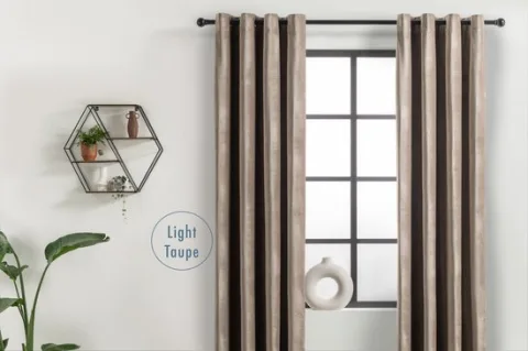 Lifa Living - Fluwelen Gordijn - Licht Taupe - Gordijnen met 8 Ophangringen - 150 x 250 cm