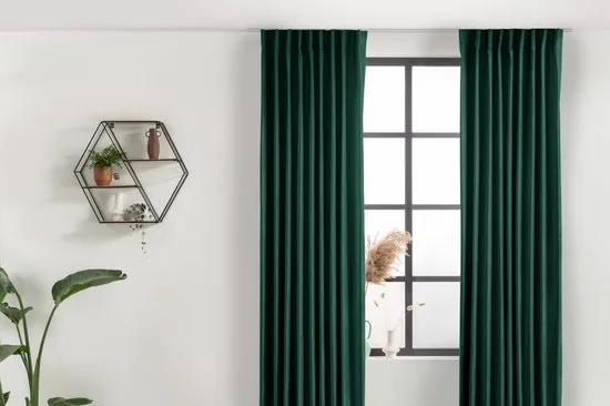 Lifa Living - Fluwelen Gordijnen - 150 x 250 cm - Donker Groen - Verduisterend