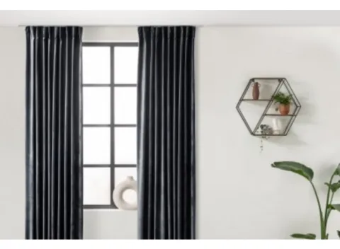 Lifa Living Velvet Gordijn Verduisterend met Haken - Donkergrijs - 150 x 250 cm