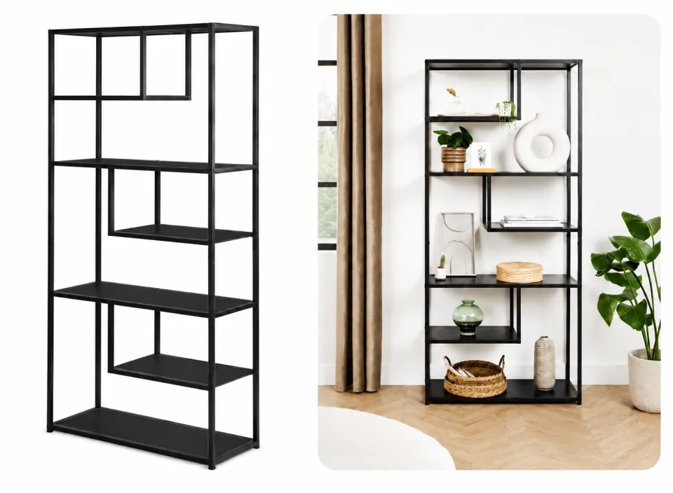 Lifa Living Wandkast Saint-tropez - 82 x 34 x 175 cm - Zwart