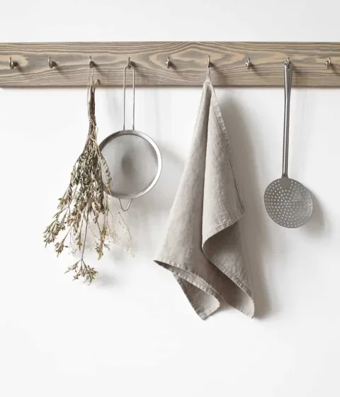 Linen Tales - linnen theedoek - naturel - 45 x 65 cm .