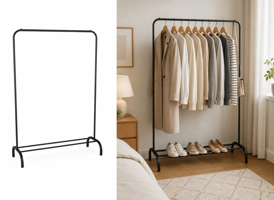 Lowander Metalen Kledingrek met Schoenenrek - 110 x 40 x 150 cm