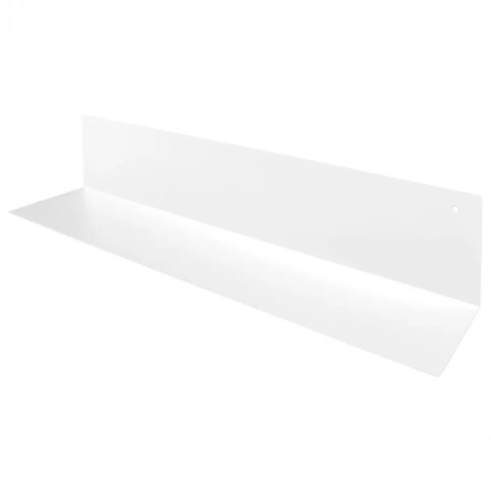 Massief stalen gevouwen plank mat wit 80x15x15cm