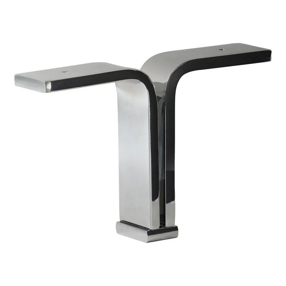 Massief stalen meubelpoot chroom design 18,5 bij 4 cm en hoogte 13 cm (1 x 4 cm)