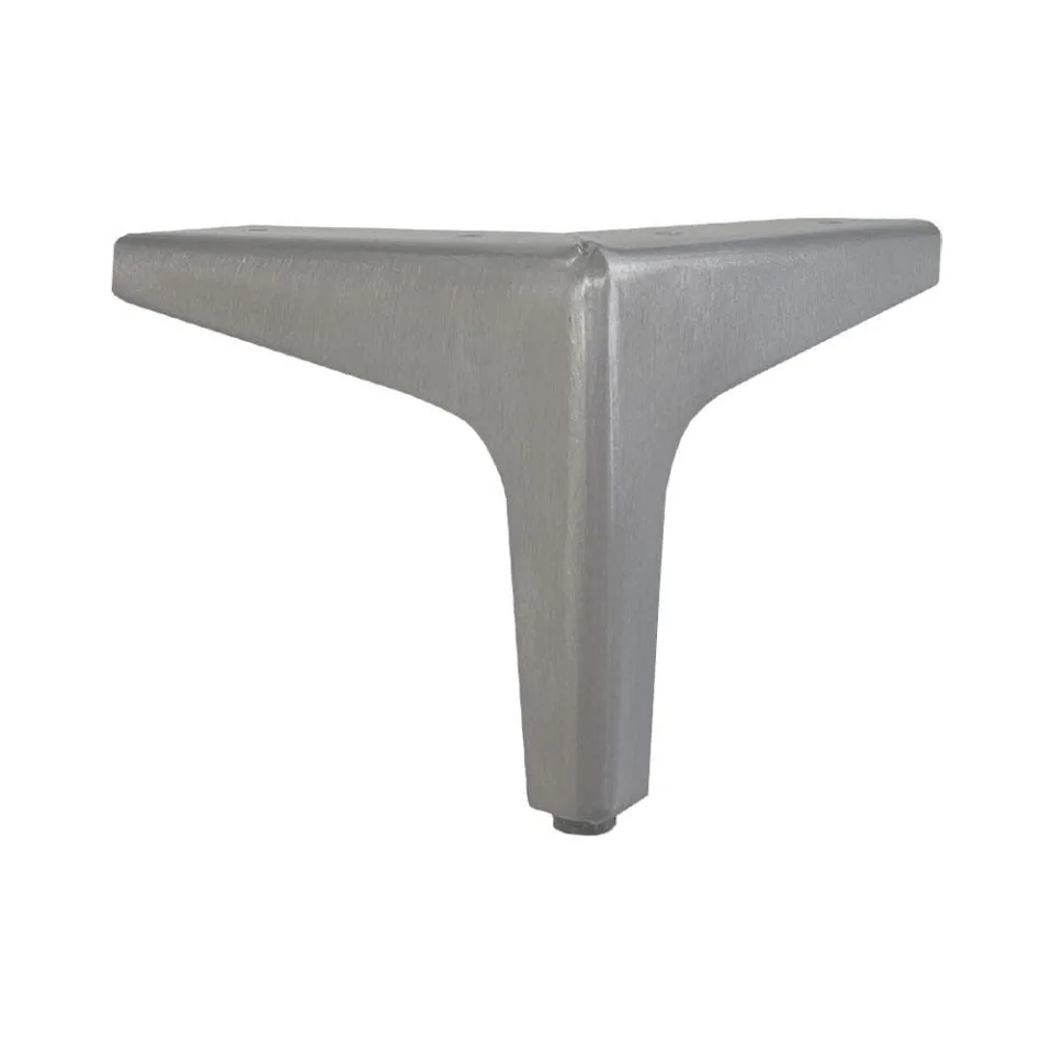 Massief stalen meubelpoot rvs look hoek 14 bij 14 cm en hoogte 11 cm