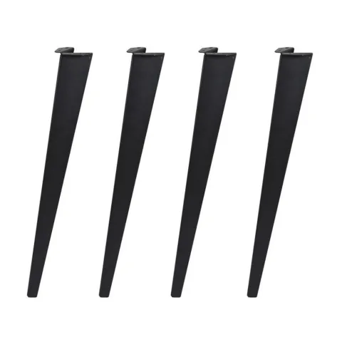 Massief stalen meubelpoot zwart taps 8 bij 5 cm en hoogte 72 cm - 4 stuks
