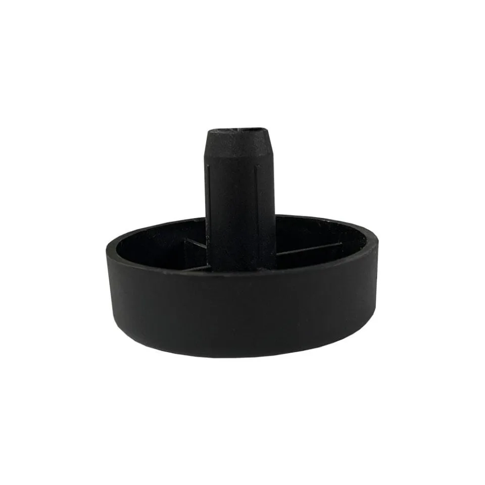 Meubelpoot met pin zwart rond Ø 5 cm en hoogte 1,5 cm van kunststof