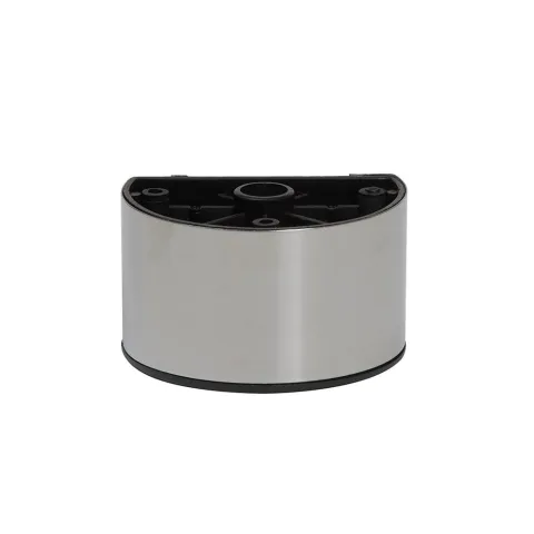 Meubelpoot rvs look rond 8 bij 5,5 cm en hoogte 5 cm van kunststof