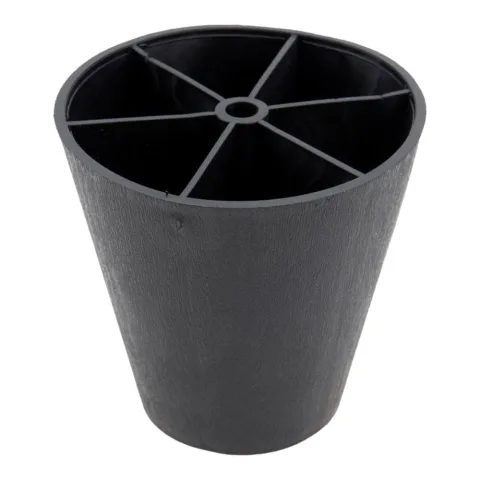 Meubelpoot zwart conisch 7,5 bij 7,5 cm en hoogte 6,5 cm van kunststof