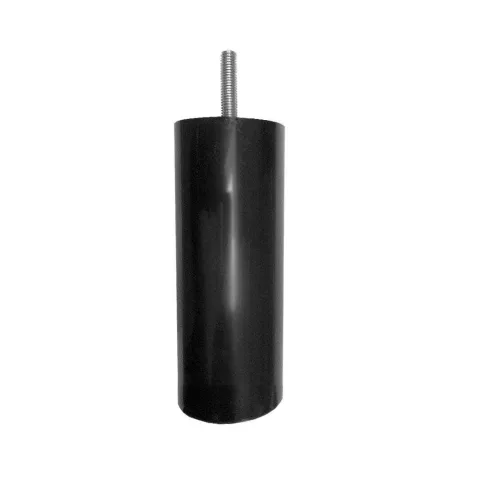 Meubelpoot zwart rond Ø 4 cm en hoogte 12 cm van kunststof (M8)