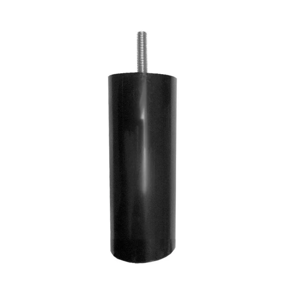 Meubelpoot zwart rond Ø 4 cm en hoogte 12 cm van kunststof (M8)