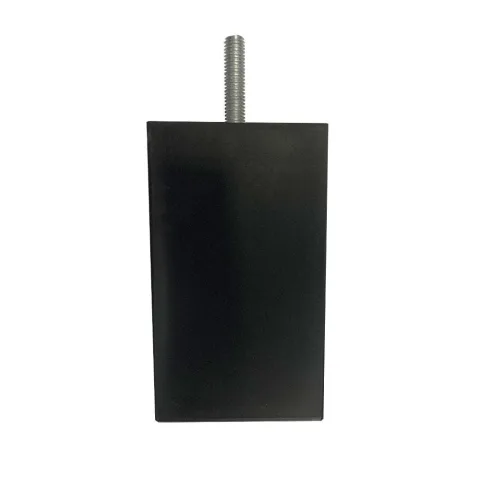 Meubelpoot zwart vierkant 6 bij 6 cm en hoogte 10 cm van kunststof (M8)