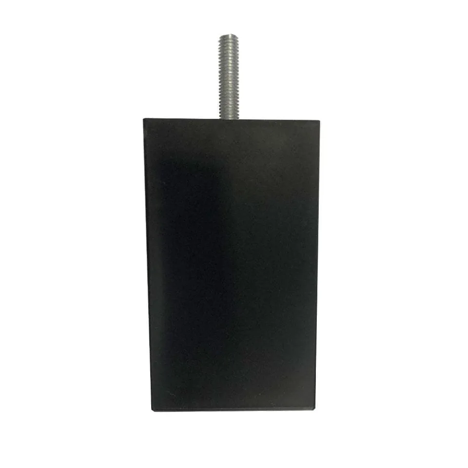 Meubelpoot zwart vierkant 6 bij 6 cm en hoogte 10 cm van kunststof (M8)
