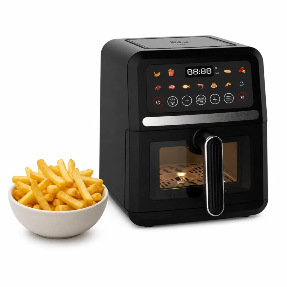 Michelino Airfryer - Heteluchtfriteuse - 5L - 1500W met kijkvenster