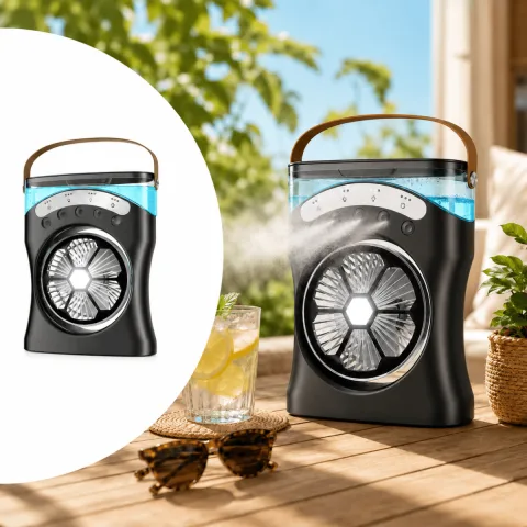 Nexxt Mistventilator Led en Usb Oplaadbaar - Zwart