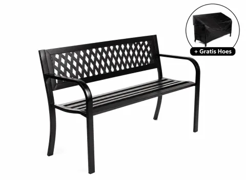 Nexxt Tuinbank - Staal - 125 x 53 x 77 cm + Gratis Hoes