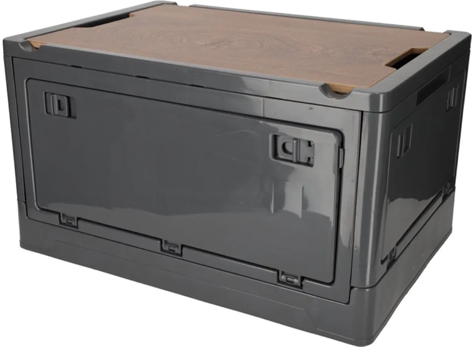 Norlander Krat met Houten Deksel - 43,7 x 30,7 x 25 cm - Antraciet