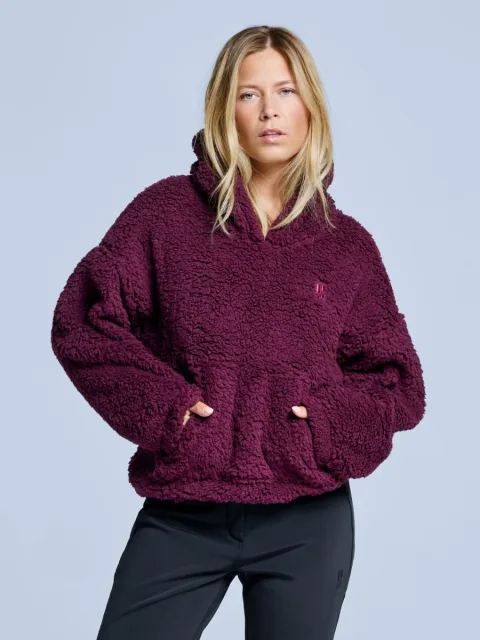 Poederbaas Fluffy Hoodie Dames Four Seasons Bordeaux-XL
