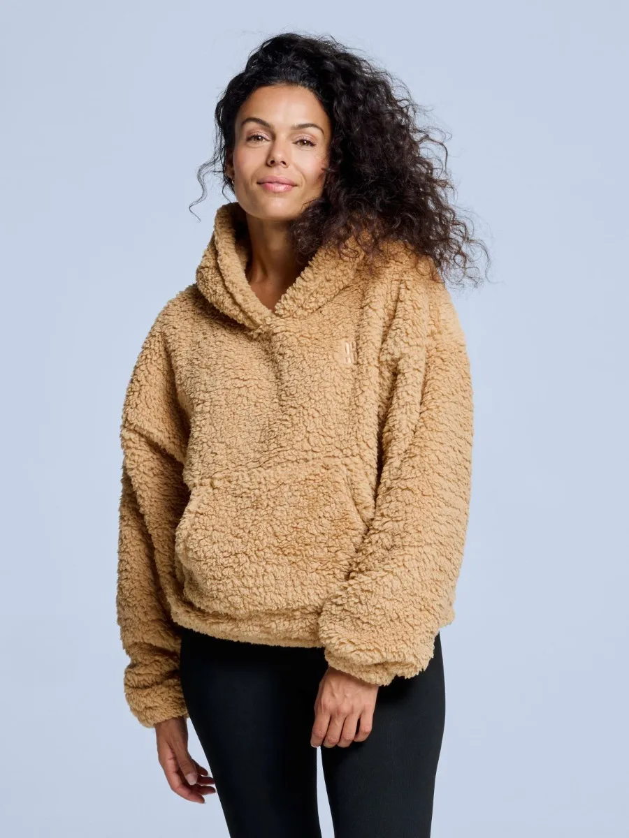 Poederbaas Fluffy Hoodie Dames Four Seasons Warm Sand-XXL