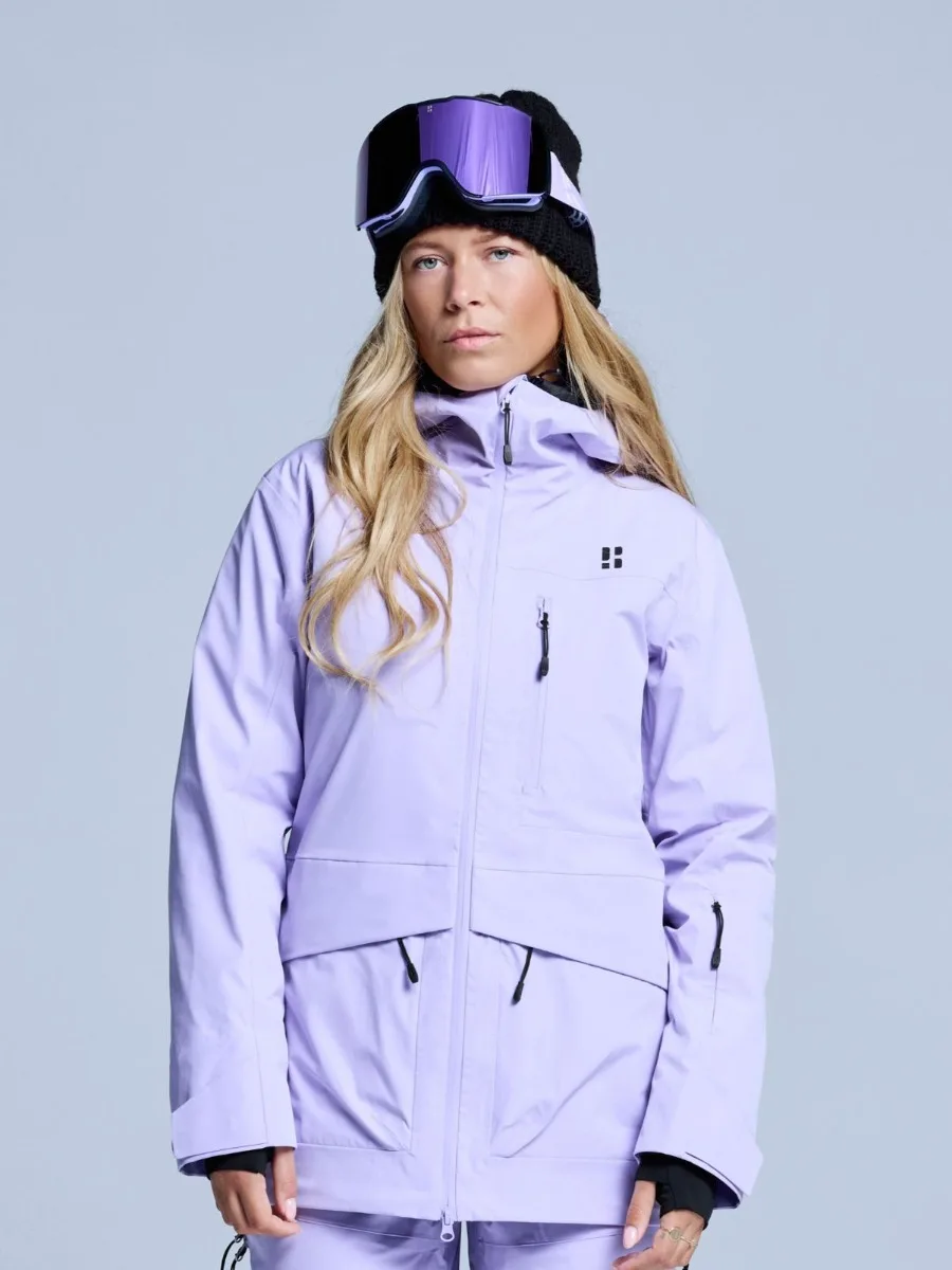 Poederbaas Ski-jas Dames Freeride 3L Hardshell Lila-S