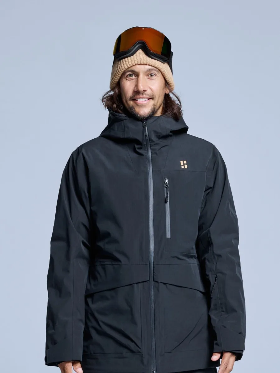 Poederbaas Ski-jas Heren Freeride 3L Hardshell Zwart-XL