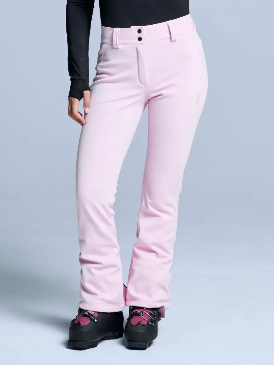 Poederbaas Skibroek Dames Stretch Softshell Powder Rose-XL