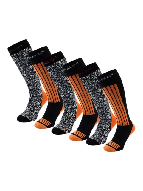 Poederbaas Skisokken 6-pack Oranje-39/42