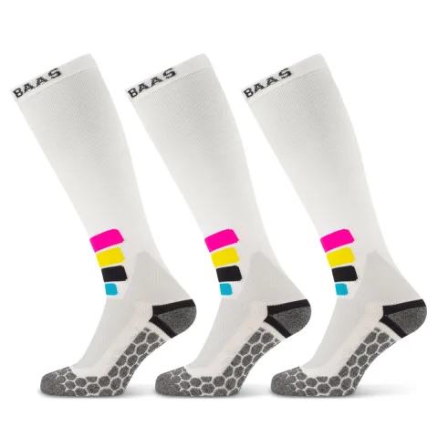 Poederbaas Skisokken Compressie Technical Pro Merino 3-pack Wit-43/46