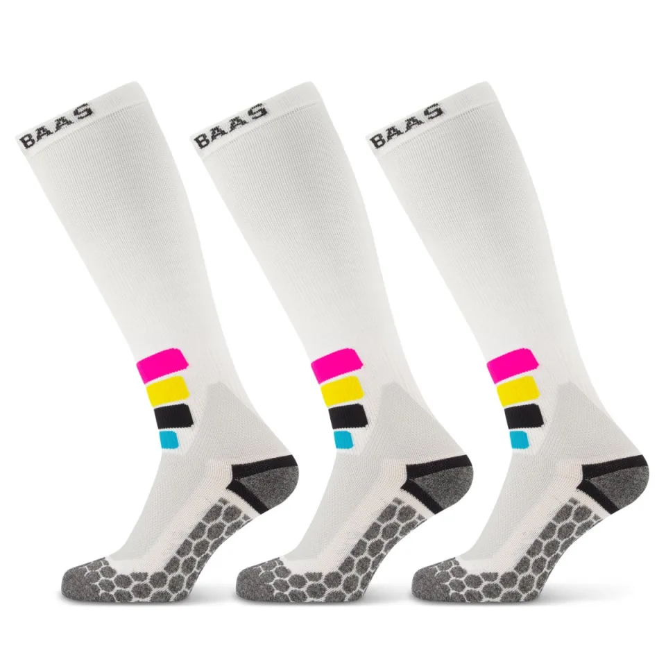 Poederbaas Skisokken Compressie Technical Pro Merino 3-pack Wit-43/46
