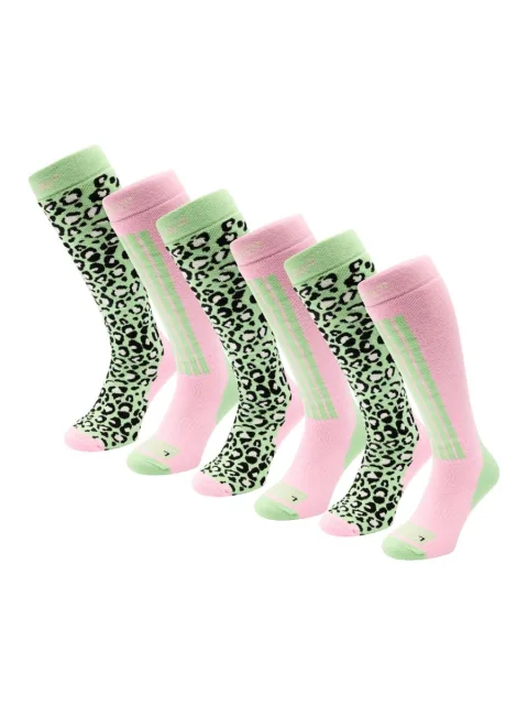Poederbaas Skisokken Dames 6-pack Avocado-39/42