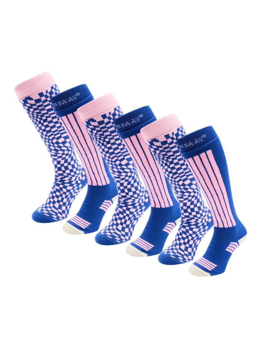 Poederbaas Skisokken Dames 6-pack Ballpoint Blue-39/42
