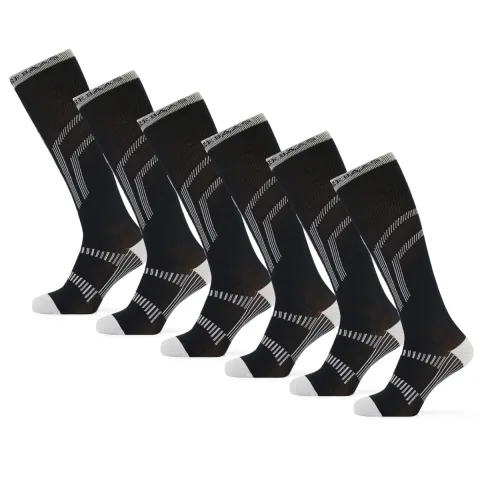 Poederbaas Skisokken Lightweight 6-pack Zwart-35/38