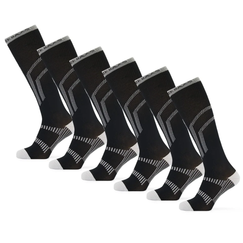 Poederbaas Skisokken Lightweight 6-pack Zwart-35/38