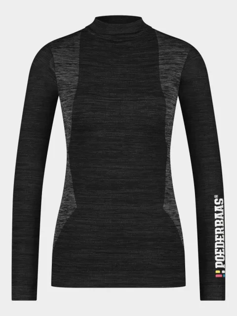 Poederbaas Thermoshirt Dames Technical Longsleeve Zwart-S
