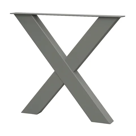 Premium stalen X tafelpoot 76 bij 10 cm en hoogte 72 cm steengrijs (10 x 10 cm)