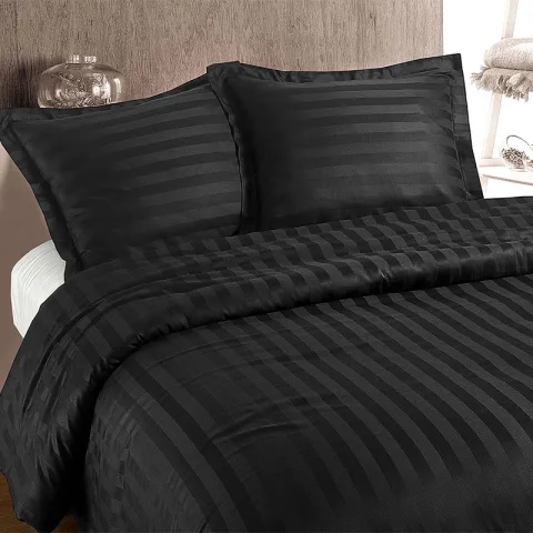 Primaviera Deluxe Hotel Stripe Dekbedovertrekset-140x200/260 cm-Antraciet