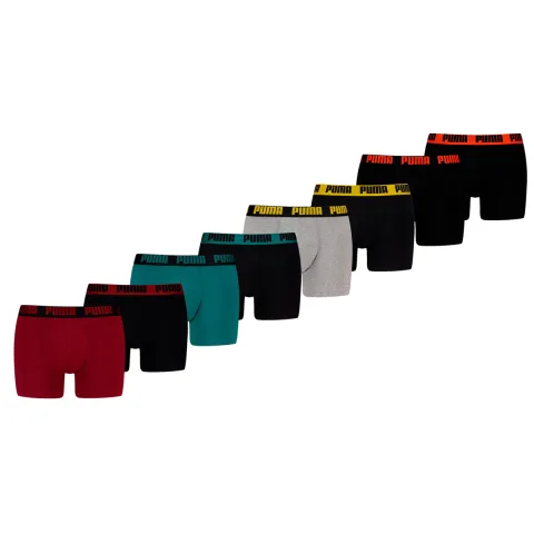 Puma Boxershorts Basic 8-pack Burgundy / Seagreen / Black / Grey-S