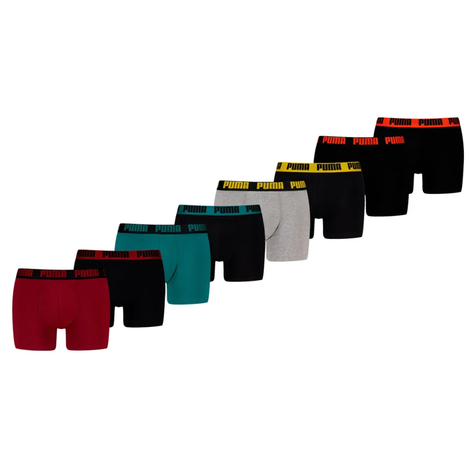 Puma Boxershorts Basic 8-pack Burgundy / Seagreen / Black / Grey-S
