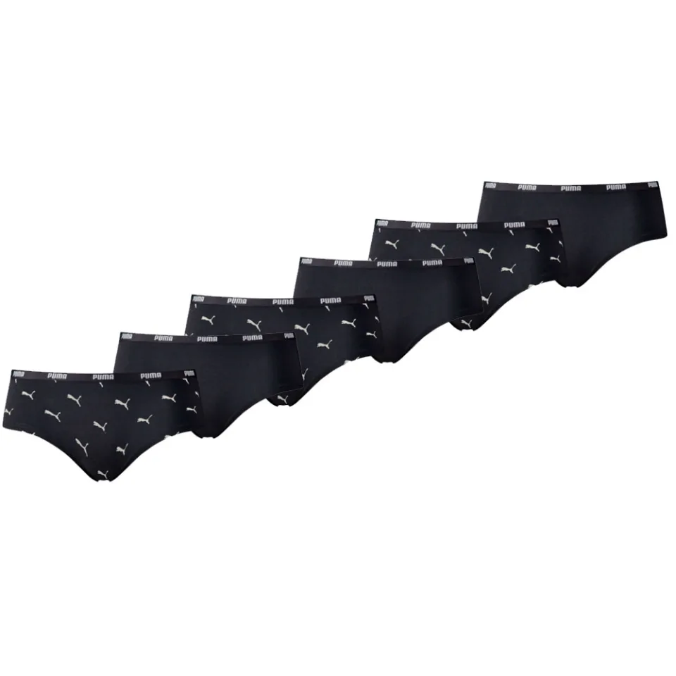 Puma Dames Hipsters Cat Logo 6-pack Zwart-L