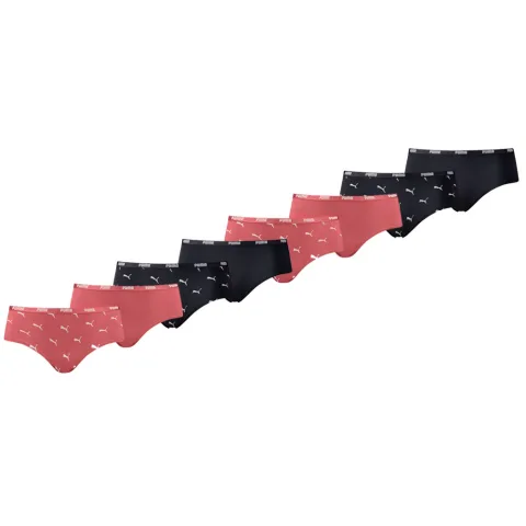 Puma Dames Hipsters Cat Logo 8-pack Zwart/Heartfelt-XS