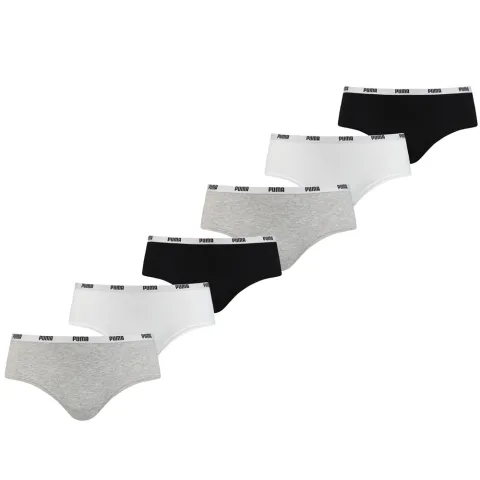 Puma Hipster Dames Zwart/Wit/Grijs 6-Pack-M