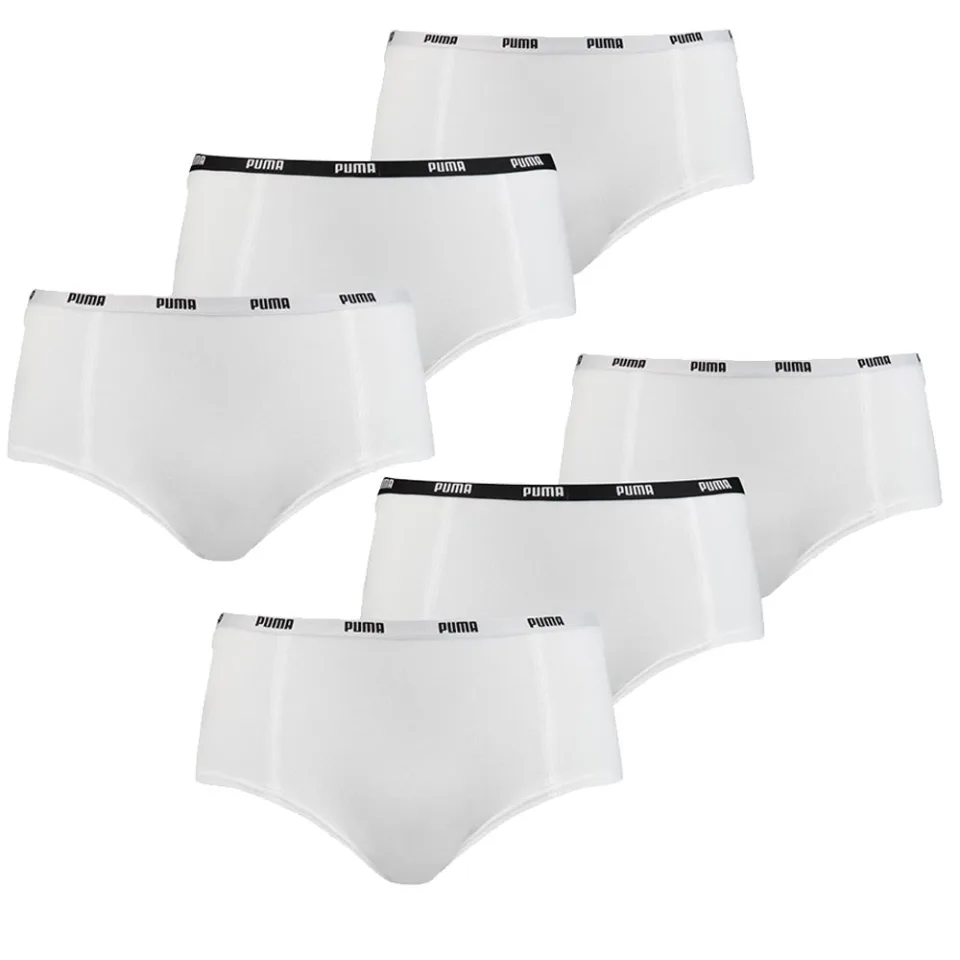 Puma Mini Short Dames Wit 6-Pack -L
