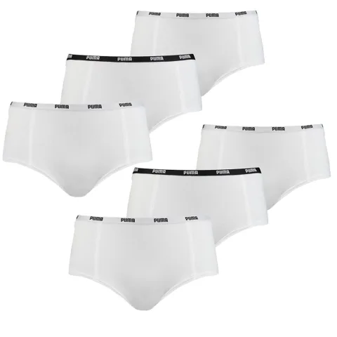 Puma Mini Short Dames Wit 6-Pack -S