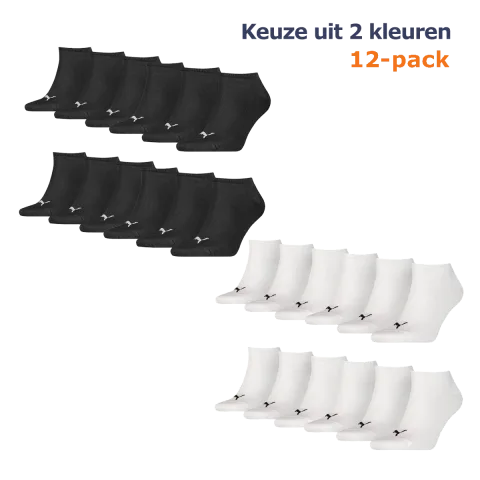 Puma Sneakersokken Plain 12-pack Zwart-35/38
