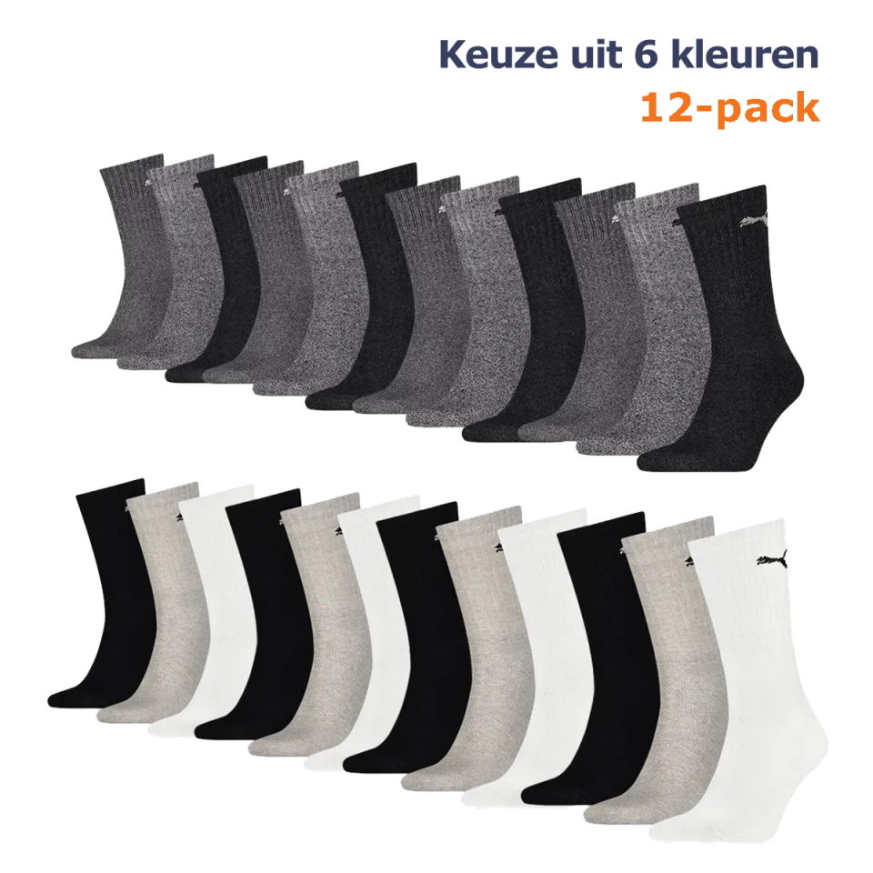 Puma Sportsokken Zwart 12-pack-47-49