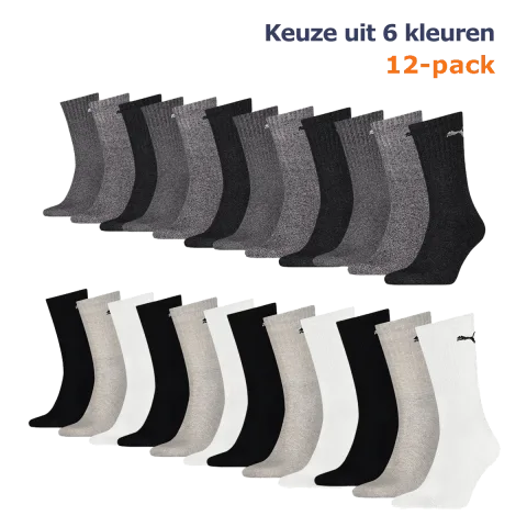 Puma Sportsokken Zwart Grijs Wit 12-pack-47/49